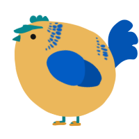 A honey and ultramarine chicken with a neck-band pattern