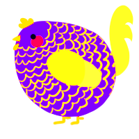 A grass and navy chicken with a lace pattern