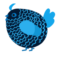 A tumblr and sky chicken with a lace pattern