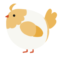 A white and honey chicken with a head pattern