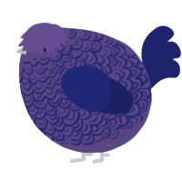 A overcast and navy chicken with a double-lace pattern