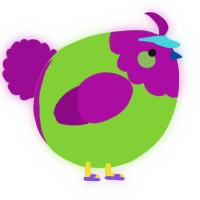 A grass and plum chicken with a head pattern