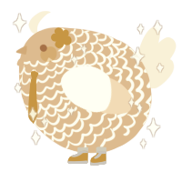 A beige and cream chicken with a lace pattern