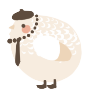 A cream chicken with a half-lace pattern