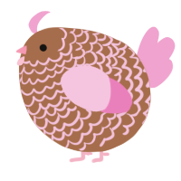 A brown and pink chicken with a lace pattern
