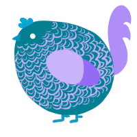 A sea and lilac chicken with a double-lace pattern