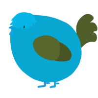 A cerulean and olive chicken
