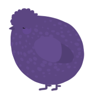 A overcast chicken with a speckle pattern