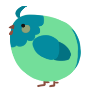 A spring and sea chicken with a head pattern