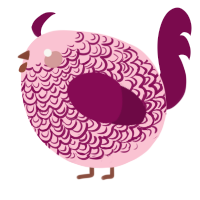 A rose and wine chicken with a double-lace pattern