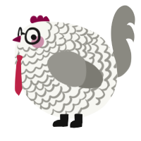 A white and ash chicken with a lace pattern
