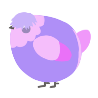 A lilac and lavender chicken with a head pattern