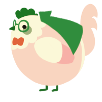 A rose chicken with a head pattern