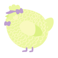 A apple chicken with a lace pattern
