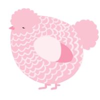A rose chicken with a lace pattern