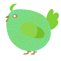 A spring and grass chicken with a lace pattern