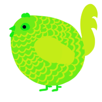 A lilac and overcast chicken with a lace pattern