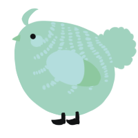 A gluppy chicken with a half-bar pattern