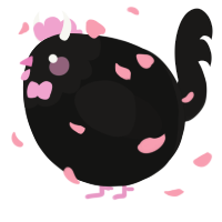 A black and sable chicken with a head pattern