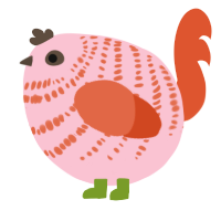 A rose and vermilion chicken with a bar pattern