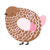 A brown and rose chicken with a lace pattern