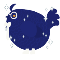 A navy chicken with a lace pattern