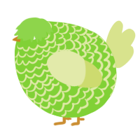 A grass and lemon chicken with a lace pattern