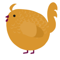 A orange chicken with a half-lace pattern