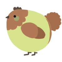 A lemon and brown chicken with a head pattern