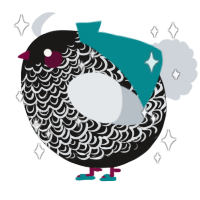 A sable and mist chicken with a double-lace pattern