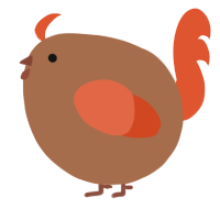 A brown and vermilion chicken