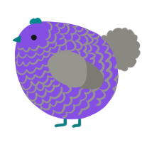 A blurple and ash chicken with a lace pattern