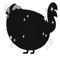 A black chicken with a half-lace pattern