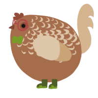 A brown and beige chicken with a half-lace pattern