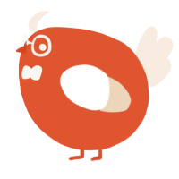 A vermilion and cream chicken