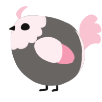 A grey and rose chicken with a head pattern