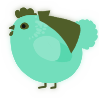A mint chicken with a neck-speckle pattern