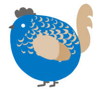 A sapphire and beige chicken with a half-lace pattern