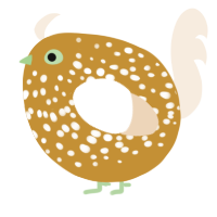 A gold and cream chicken with a speckle pattern