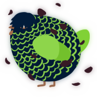 A tumblr and grass chicken with a lace pattern