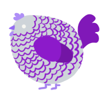 A mist and violet chicken with a lace pattern