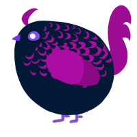 A tumblr and plum chicken with a half-lace pattern