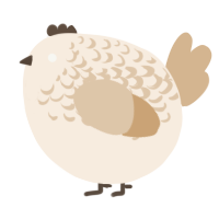 A cream and beige chicken with a half-lace pattern