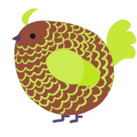 A russet and lime chicken with a lace pattern