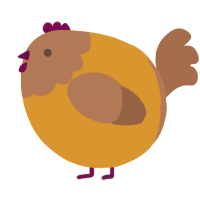 A orange and brown chicken with a head pattern