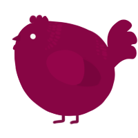 A maroon chicken with a neck-band pattern