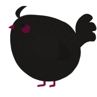 A sable chicken with a half-lace pattern