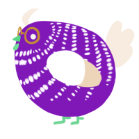 A violet and cream chicken with a bar pattern
