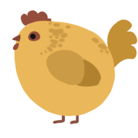 A honey and gold chicken with a neck-speckle pattern