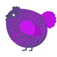 A overcast and amethyst chicken with a lace pattern